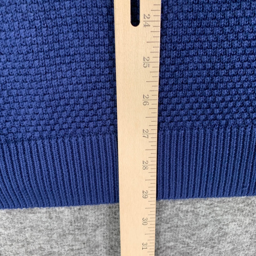 Vineyard Vines Knit Sweater Men Large Blue 1/4 Zip Waffle Saltwater Pullover - Picture 8 of 10